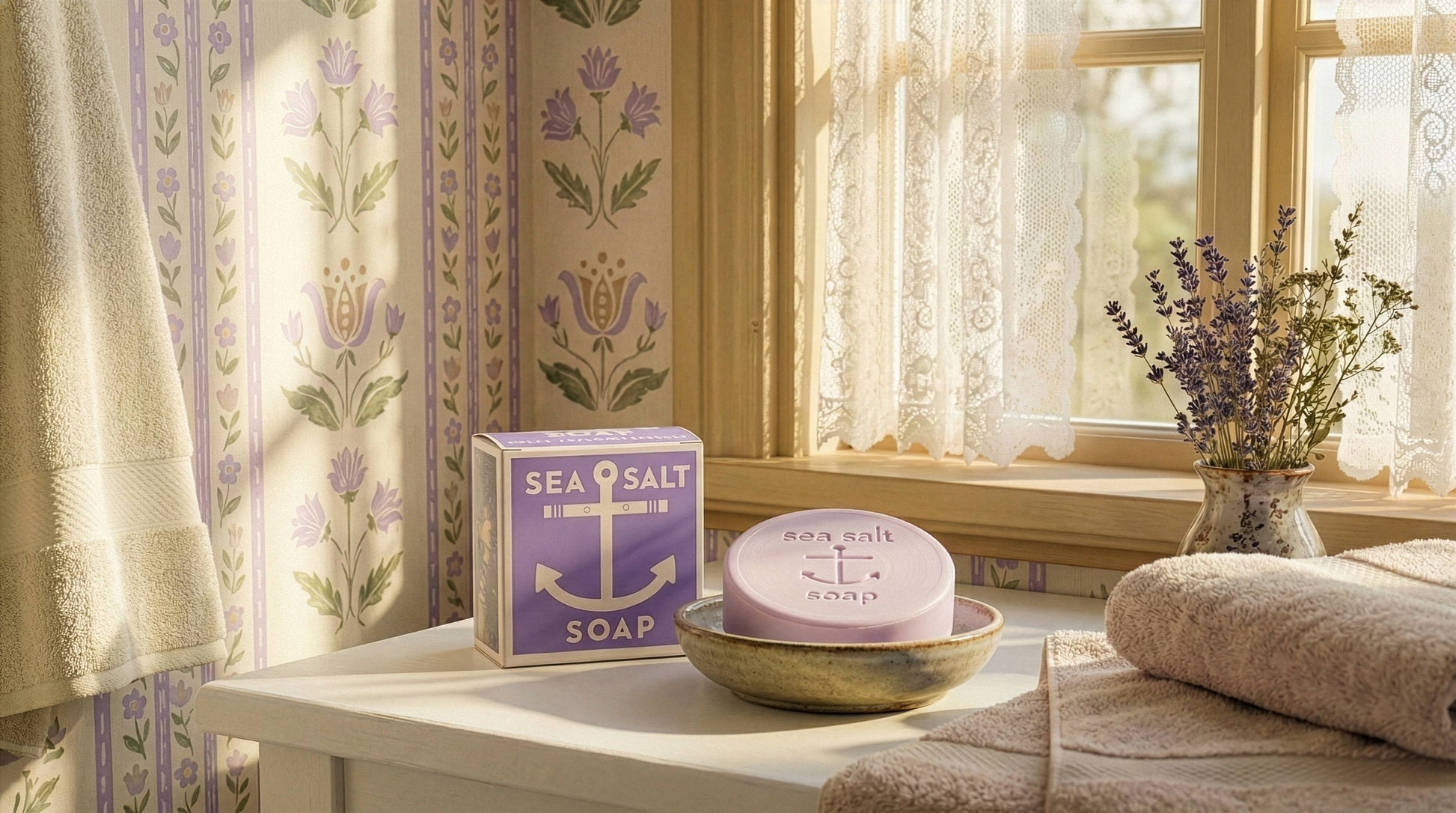 New! Sea Salt Lavender Bar Soap – Triple Milled Natural Lavender - r. h. ballard shop & gallery