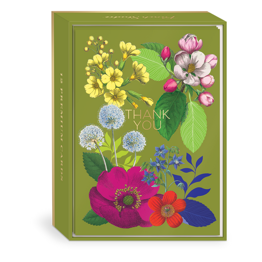 Thank You Vintage Floral Boxed Note Cards - Set of 12