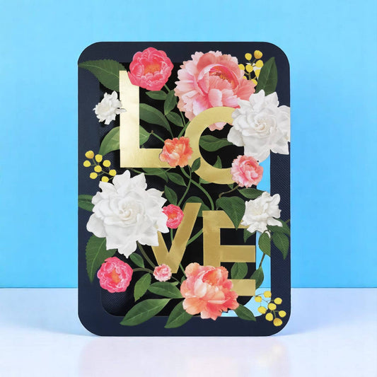 LOVE DIECUT FLOWERS GREETING CARD ALLJOY DESIGN