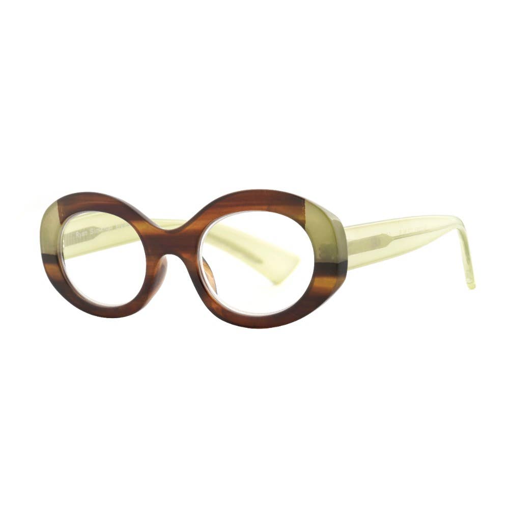SERAPHINA | Brown | Light Green Temples | Blue Light: 1.25