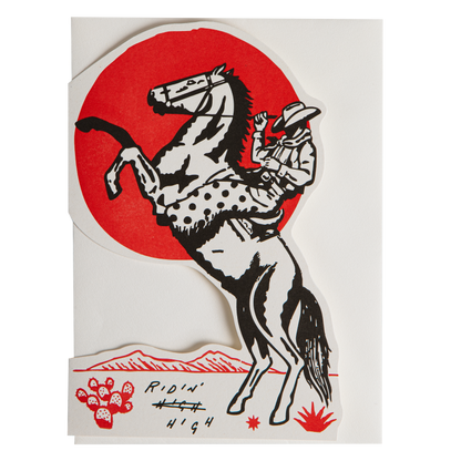 Ridin' High Cowboy | Cut-Out - Greeting Card - r. h. ballard shop & gallery