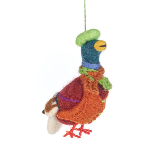 Handmade Felt Master Mallard the Duck Hanging Decoration