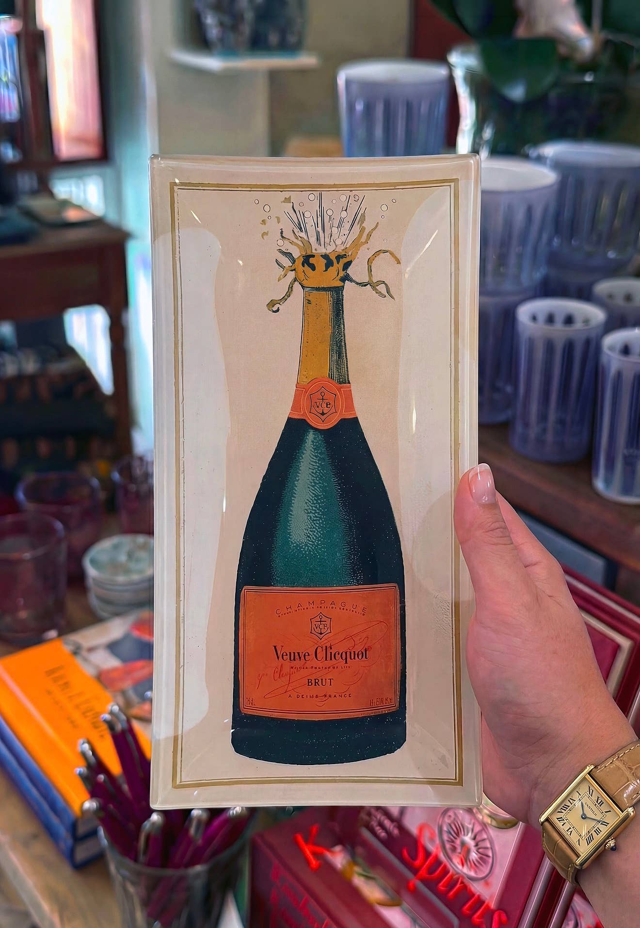Veuve Clicquot Bottle Decoupage Tray | 4 Sizes, NYC: Orange (Brut) / 4"x 9" - r. h. ballard shop & gallery
