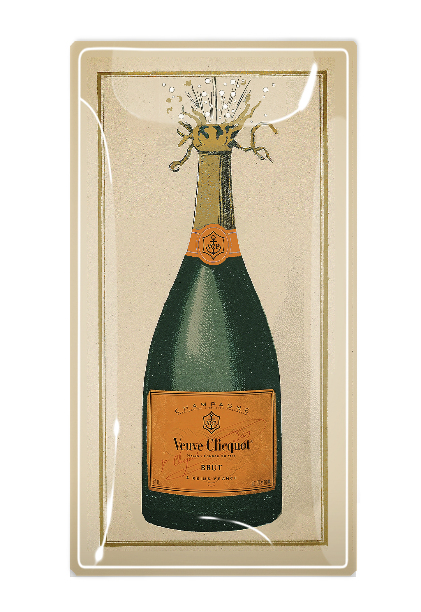 Veuve Clicquot Bottle Decoupage Tray | 4 Sizes, NYC: Orange (Brut) / 4"x 9" - r. h. ballard shop & gallery