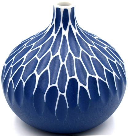 CONGO Branches Blue and White-Handcrafted Porcelain Bud Vase - r. h. ballard shop & gallery