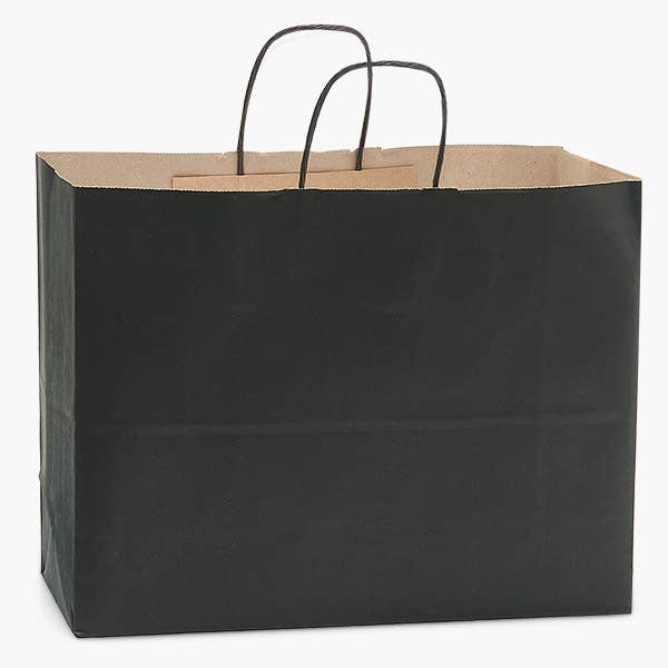 Recycled Kraft Color Paper Retail Shopping Bags: Black / 100 Pack / Rose 5.5x3.25x8.375" - r. h. ballard shop & gallery