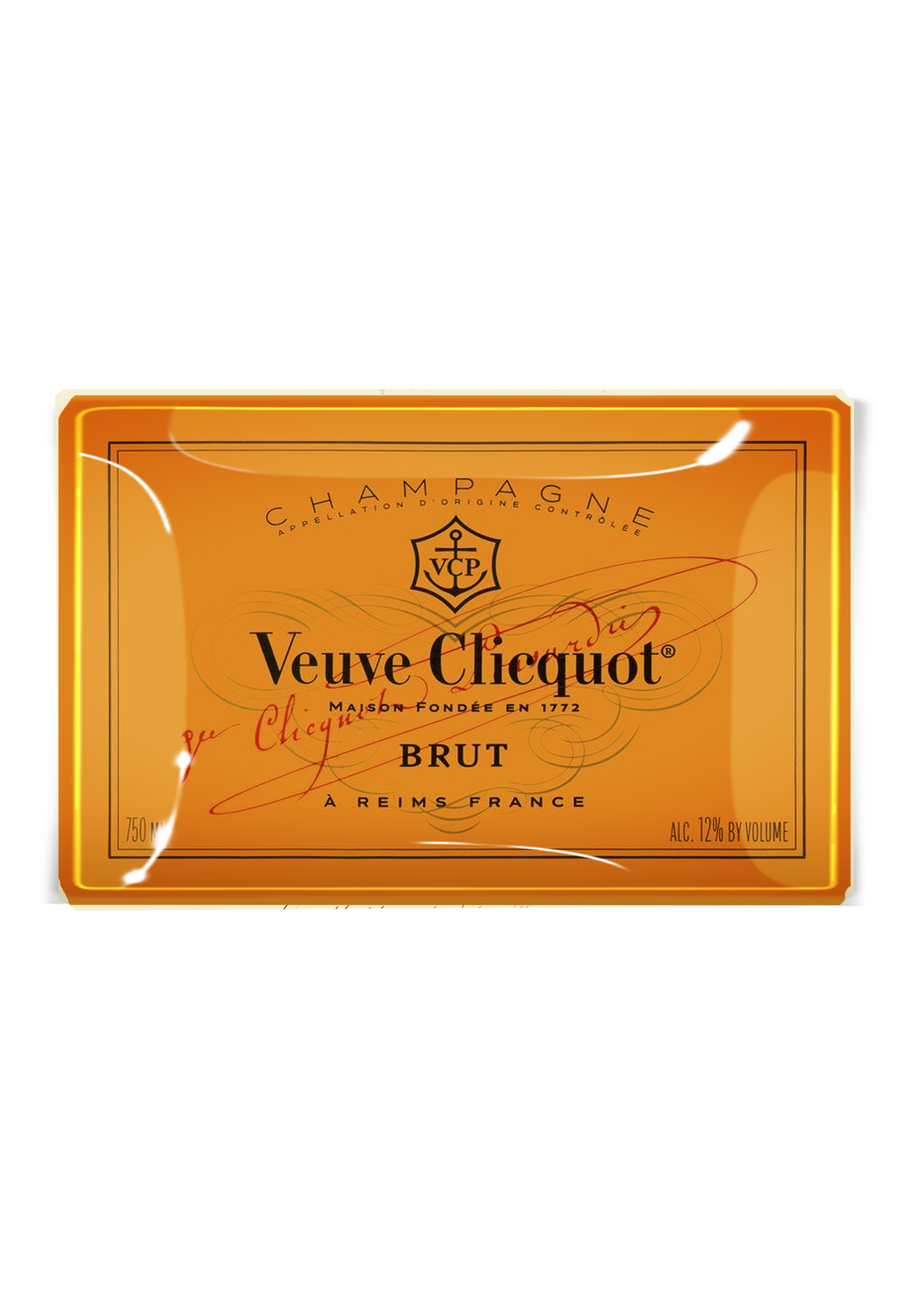 Veuve Clicquot Decoupage Glass Tray | 6 Sizes, NYC-Made: Orange (Brut) / 4"X 6" - r. h. ballard shop & gallery