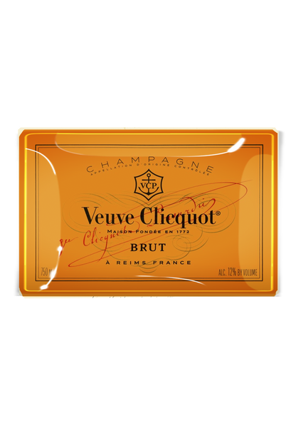 Veuve Clicquot Decoupage Glass Tray | 6 Sizes, NYC-Made: Orange (Brut) / 4"X 6" - r. h. ballard shop & gallery
