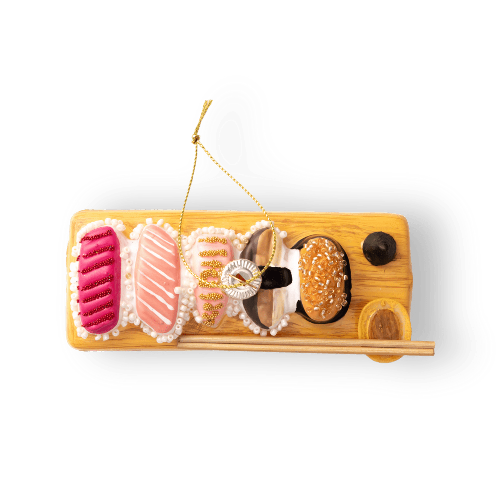 Sushi Platter Christmas Ornaments Handmade Glass