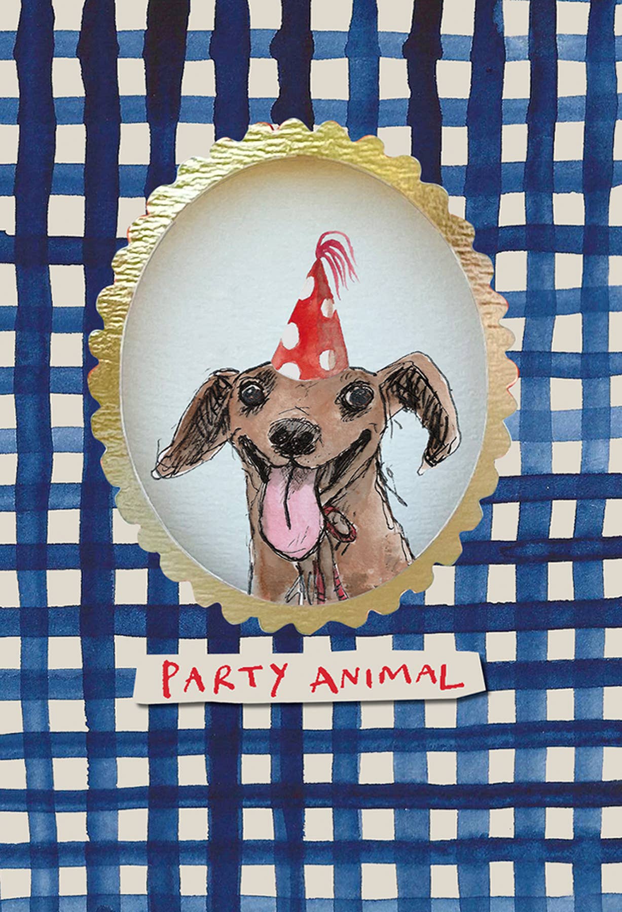 BIRTHDAY DOG PARTY DIECUT GREETING CARD  POET & PAINTER - r. h. ballard shop & gallery