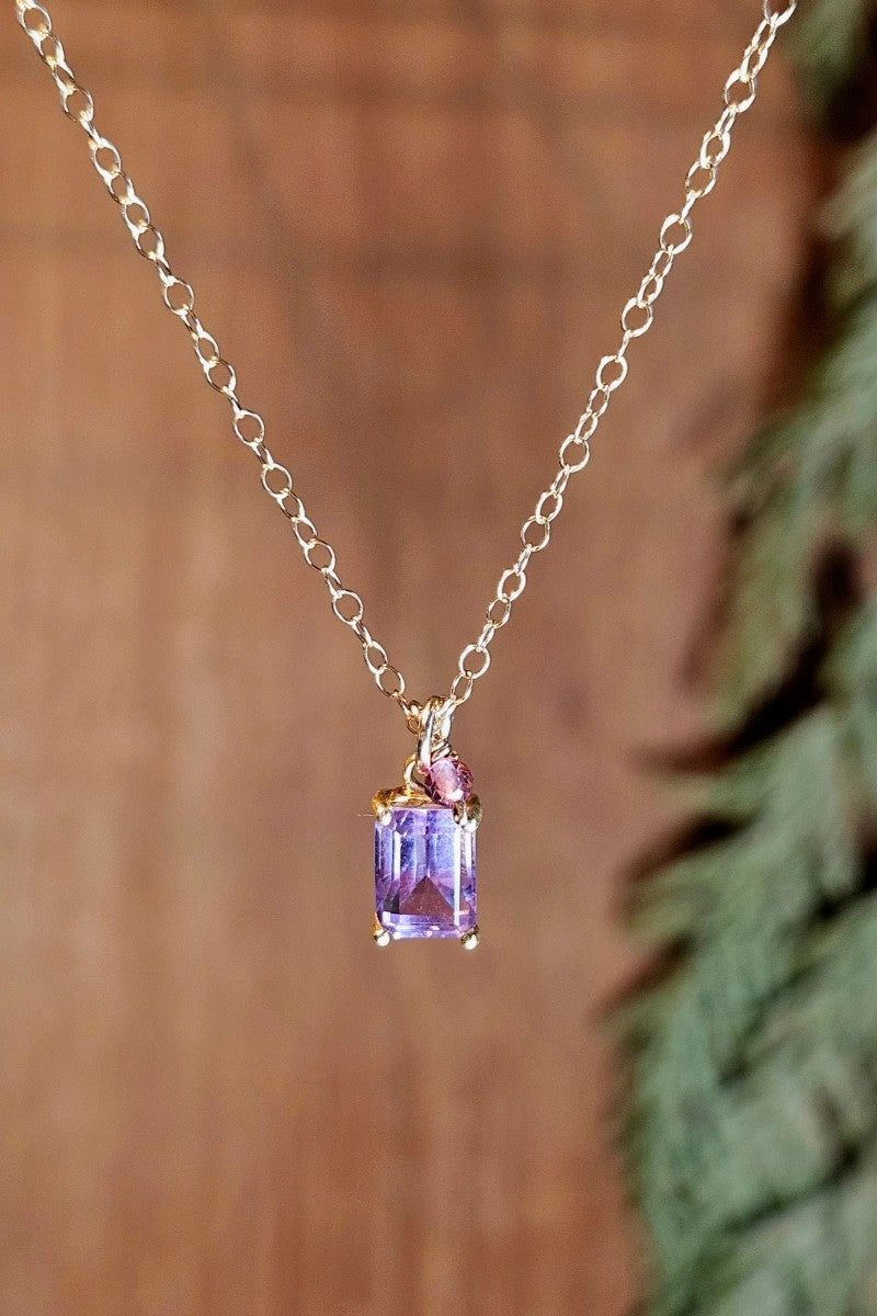 Amethyst & Rhodolite Necklace