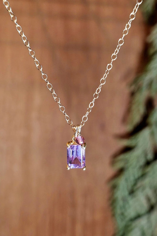 Amethyst & Rhodolite Necklace