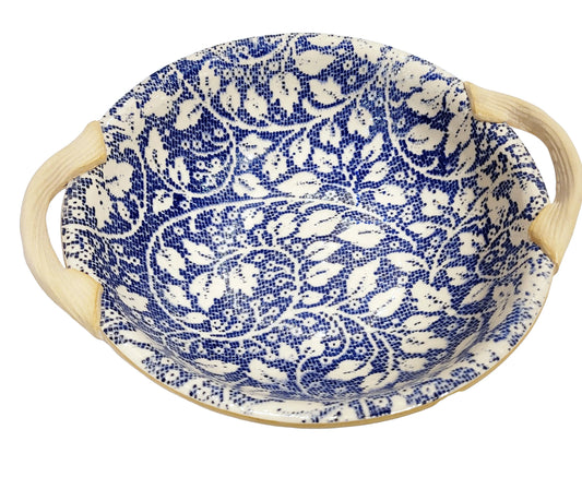 Terrafirma Ceramics - Cobalt Arcardia 9” Serving Bowl with Handles