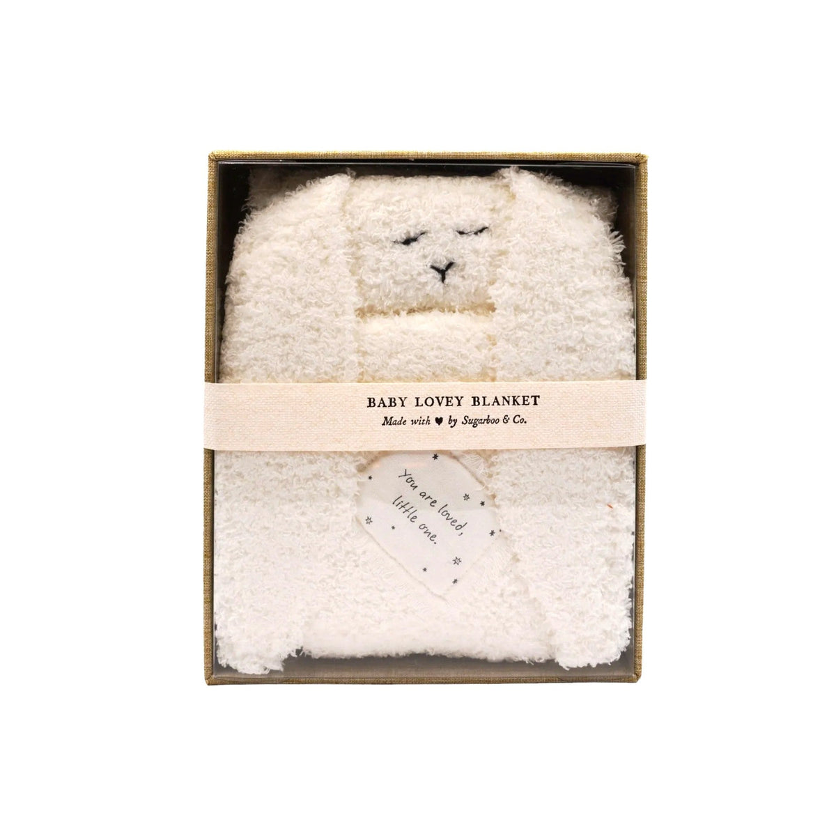 Bunny Baby Blanket, White, "You are Loved Little One"