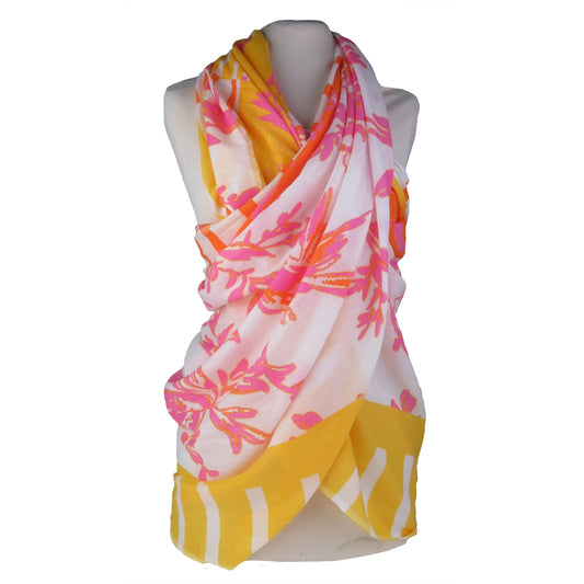 Nice Orange and Pink Cotton Scarf/Wrap