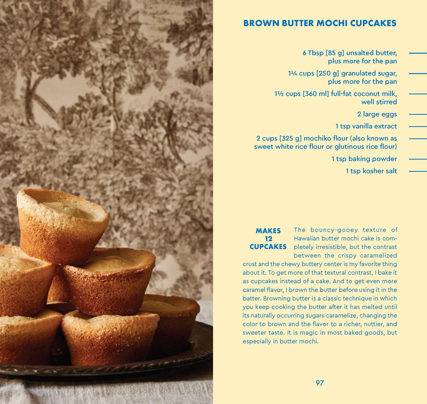 Recipe for Brown Butter Mochi Cupcakes