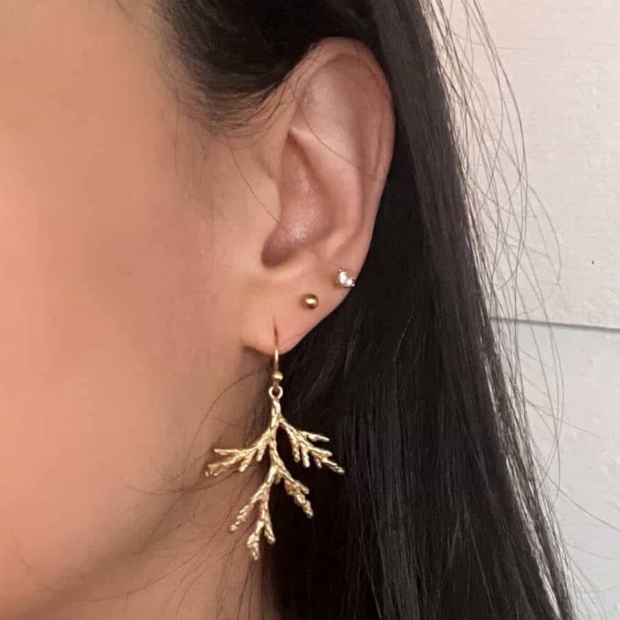 Cedar brass cast earrings - r. h. ballard shop & gallery