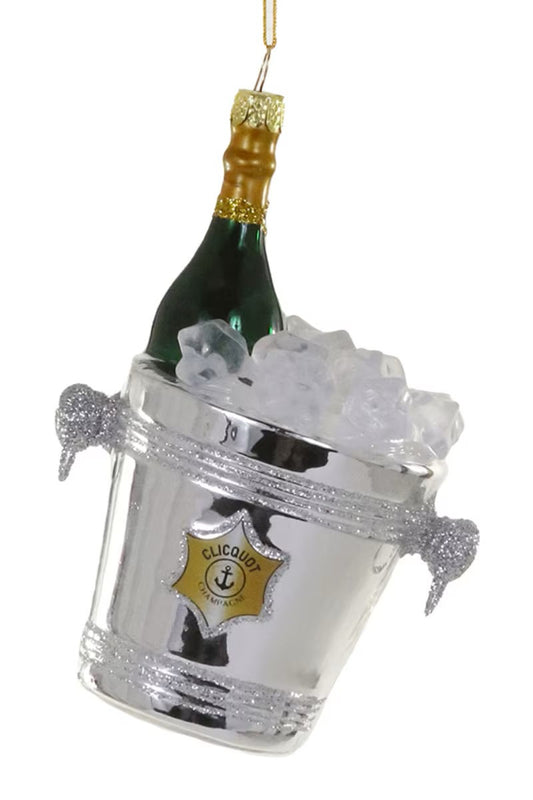 Veuve Clicquot On Ice Glass Ornament