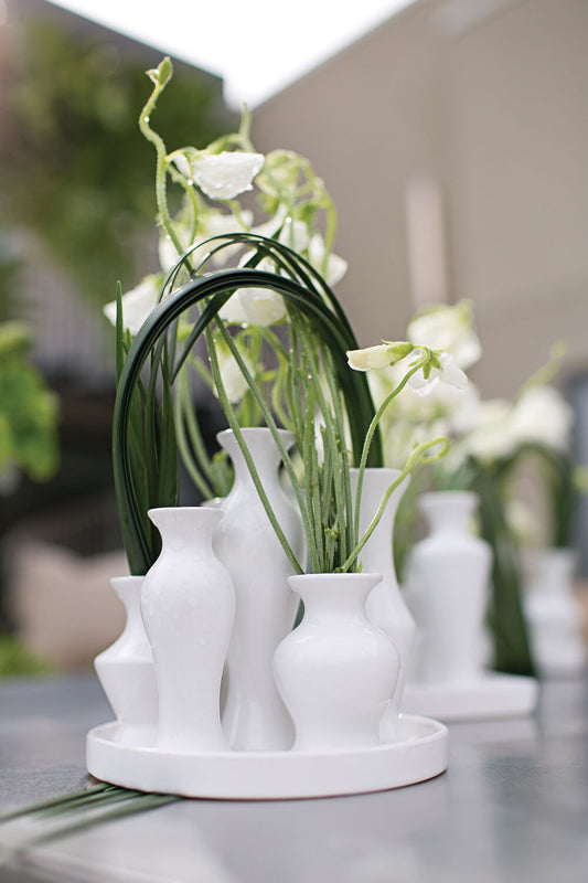Charlie Ceramic Bud Vase Set on Round Tray - r. h. ballard shop & gallery