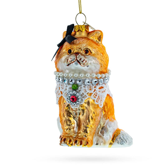 Chic Cat Glass Ornament