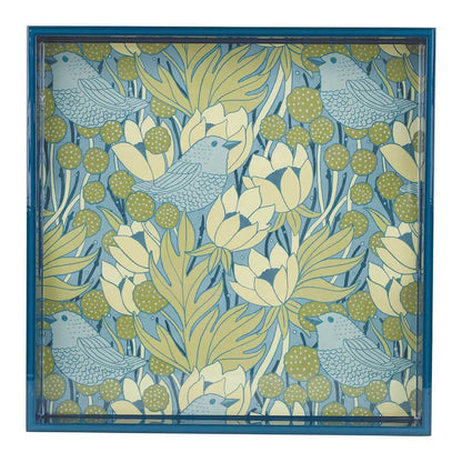 Chickadee Square Lacquer Serving Tray - r. h. ballard shop & gallery