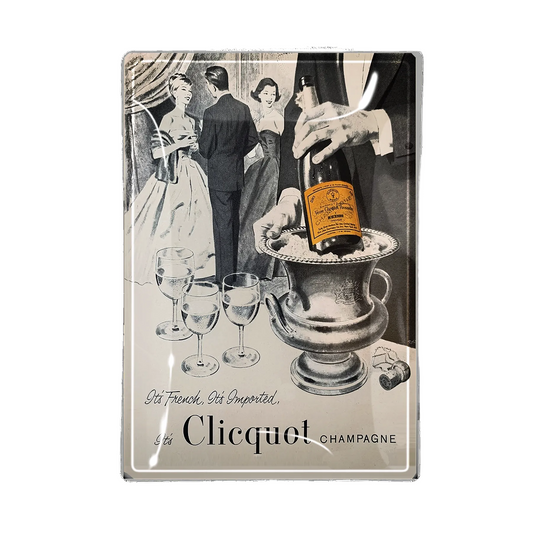 It's Clicquot Champagne Decoupage Glass Tray: 4"X 6" - r. h. ballard shop & gallery