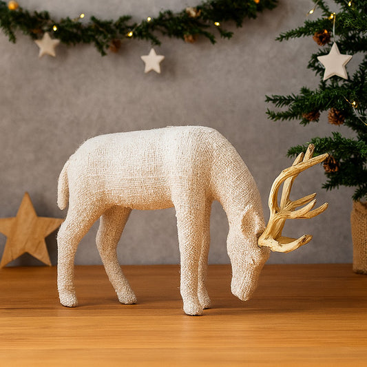 Cotton Glitz Medium Grazing Reindeer