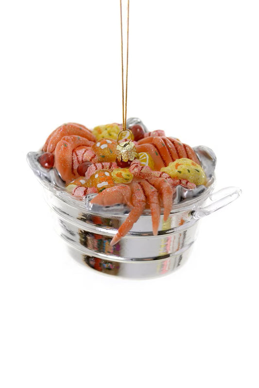 Crab Broil Glass Ornament