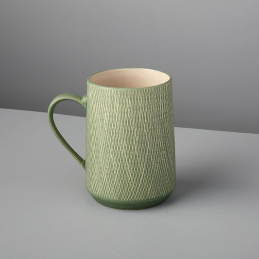 Crosshatch Stoneware Mug Jade Set of 2