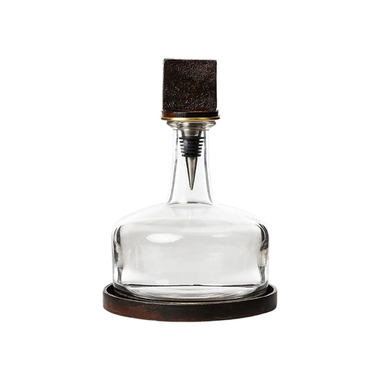 Cuadro Decanter with Leather and Iron Base
