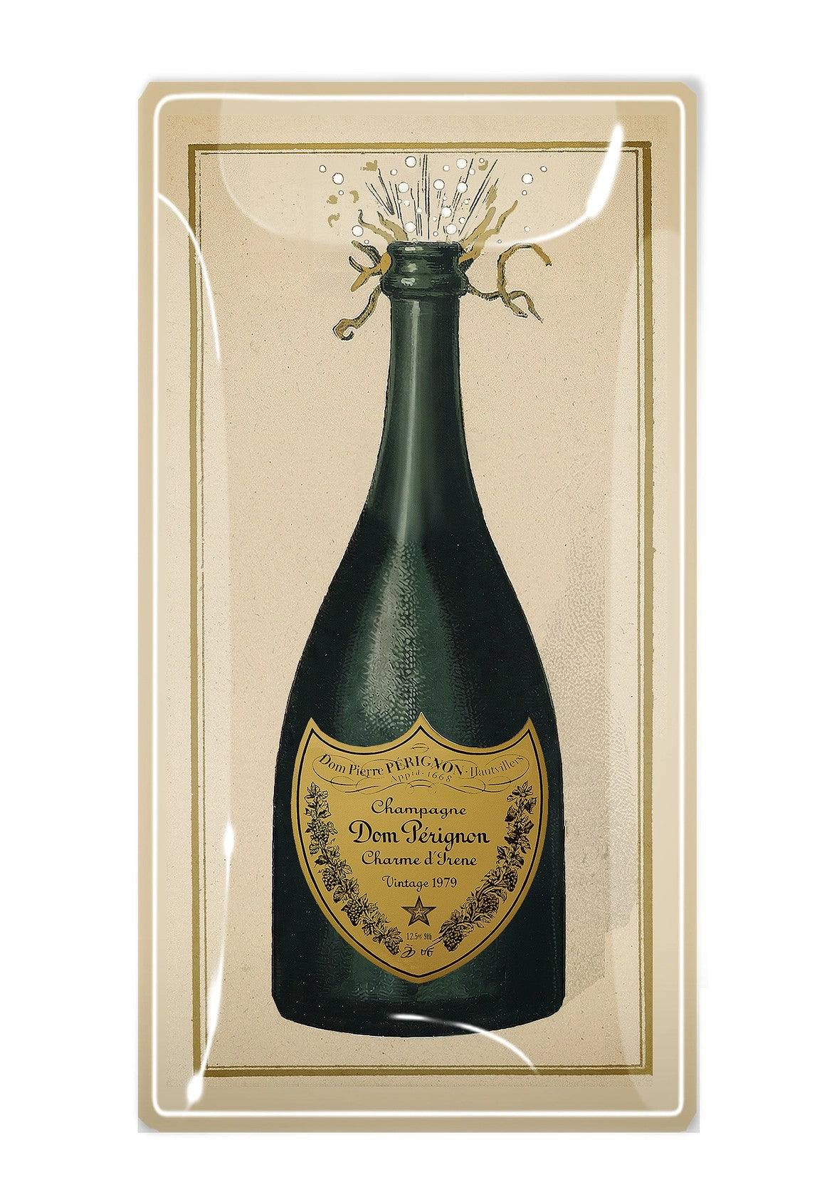 Dom Pérignon Brut Champagne Glass Decoupage Tray, 4"x 9" - r. h. ballard shop & gallery