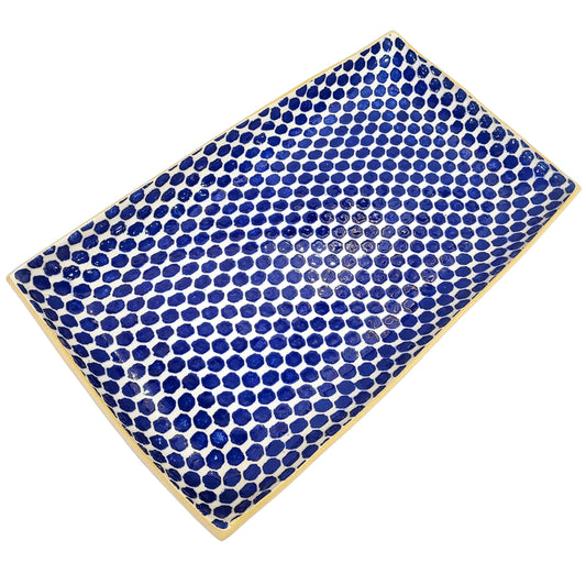 Terrafirma Ceramics - Cobalt Dot Medium Stacking Tray