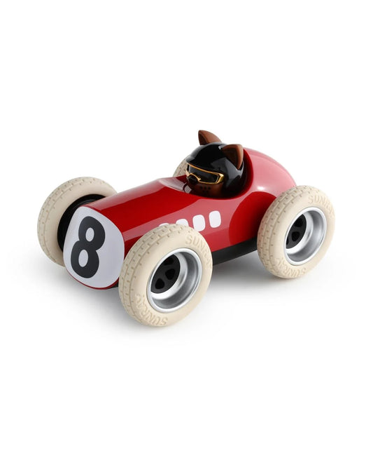 Egg Roadster Red Car With Cat “Karlos” Pilot - r. h. ballard shop & gallery