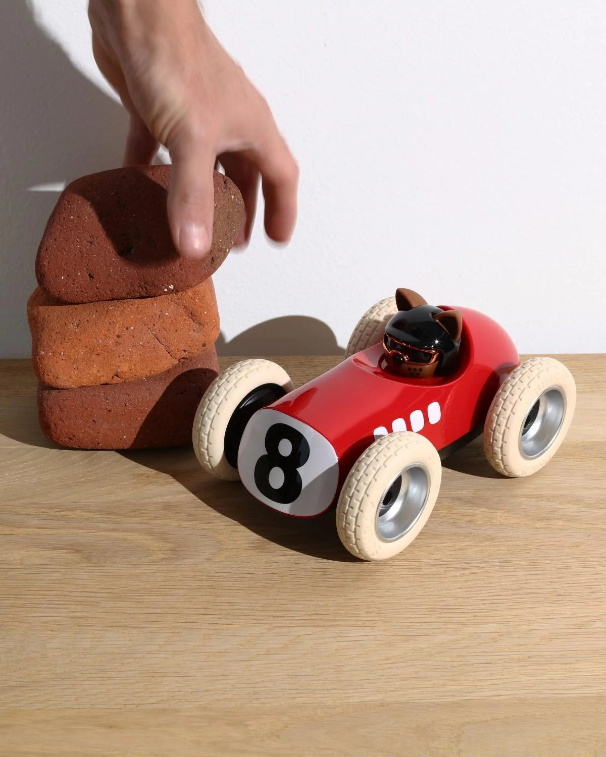 Egg Roadster Red Car With Cat “Karlos” Pilot - r. h. ballard shop & gallery