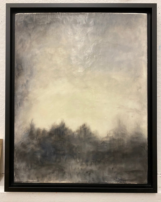 Forested, Encaustic, Graphite, pigment