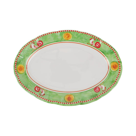 Melamine Campagna Gallina Green Oval Platter