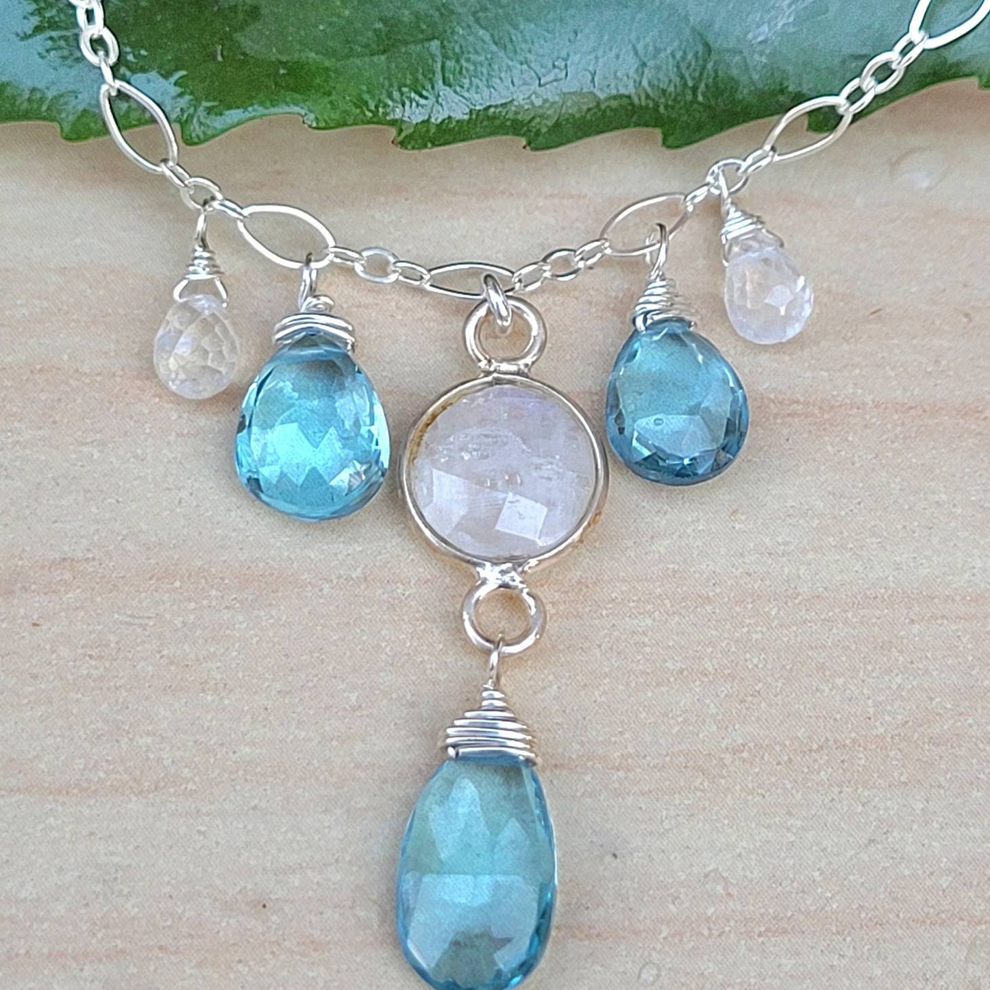 London Blue Topaz and Moonstone Necklace