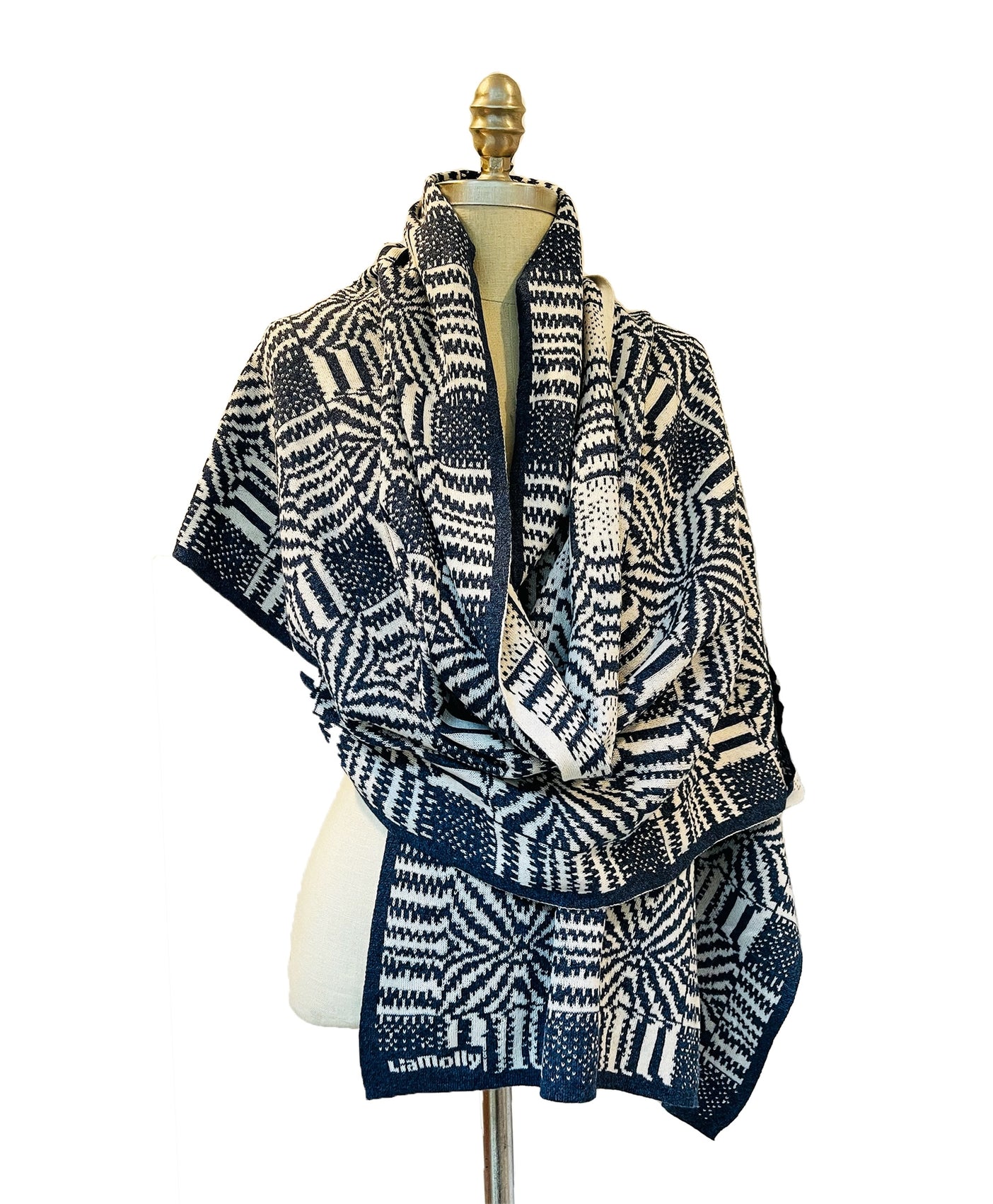 Liamolly Wincey, Indigo and Cream Wrap