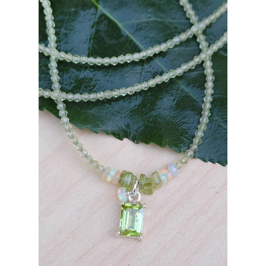 Peridot & Opal Beaded Necklace