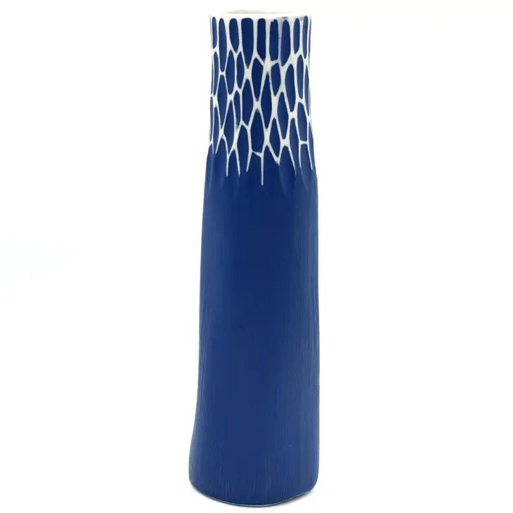 Koza Medium Blue Tall Porcelain Vase