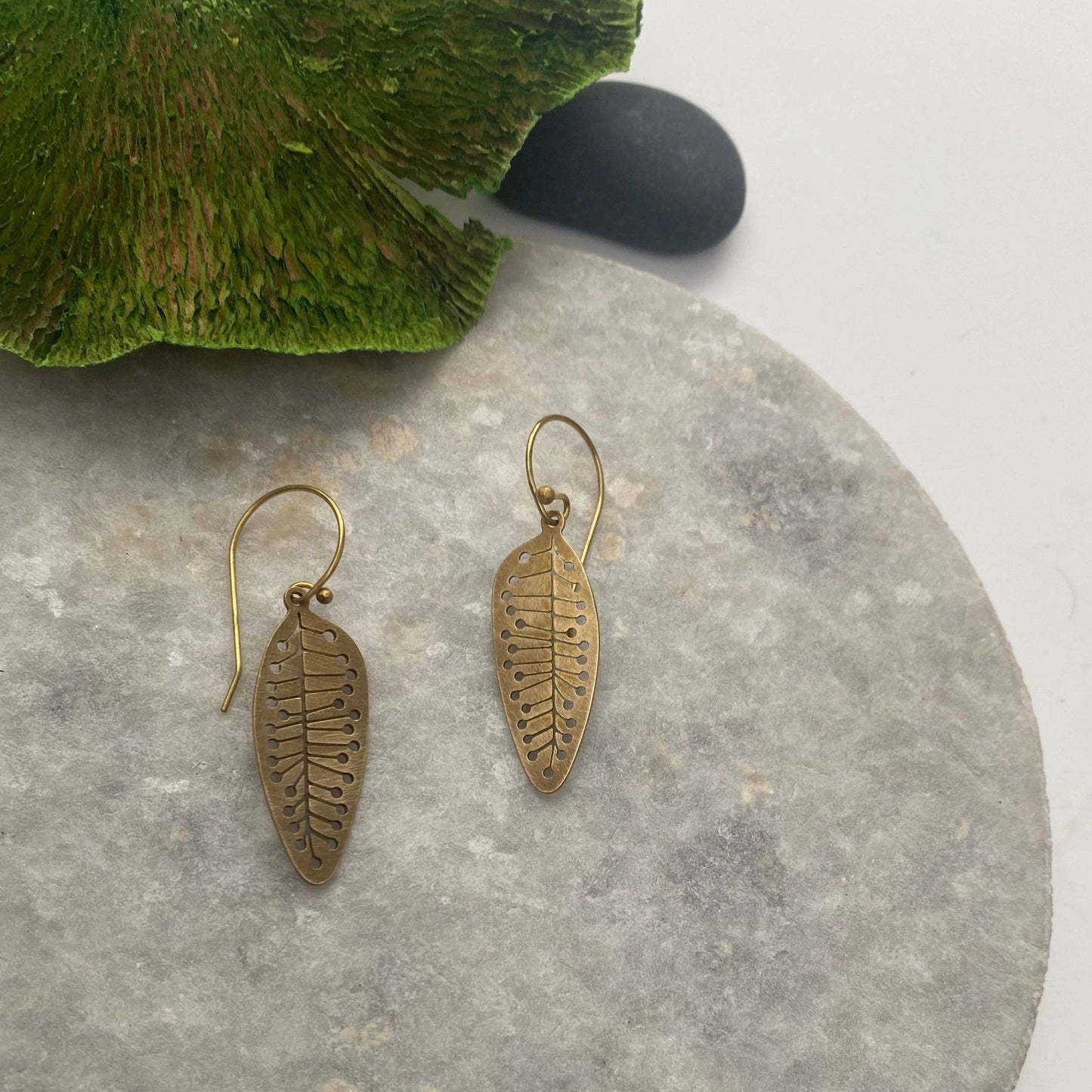 Hole and line cutout leaf earrings - r. h. ballard shop & gallery