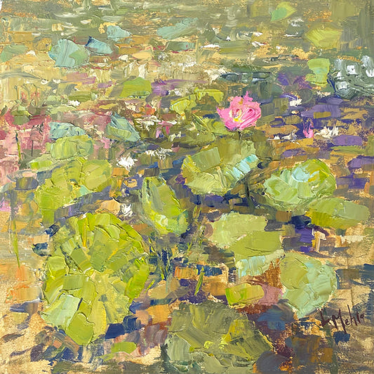 Lilies and Lotus, Oil Painting