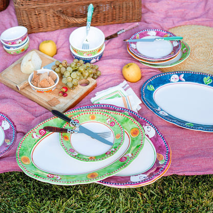Melamine Campagna Porco Red Oval Platter