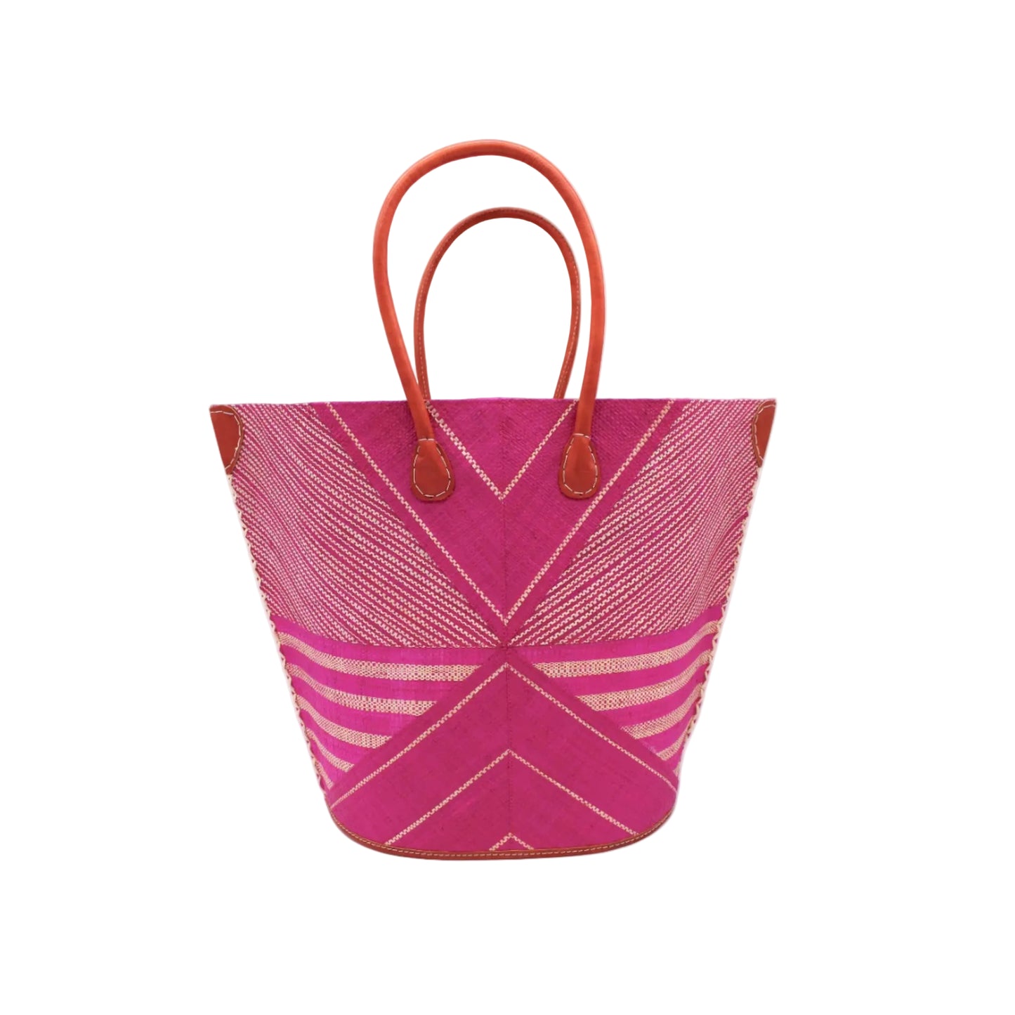Mariposa Large Straw Tote Bag: Fuchsia - r. h. ballard shop & gallery