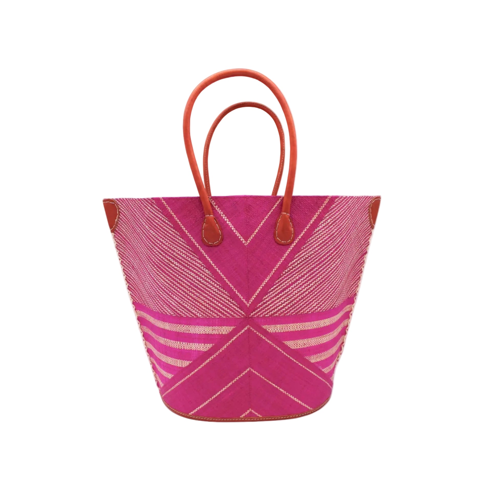 Mariposa Large Straw Tote Bag: Fuchsia - r. h. ballard shop & gallery