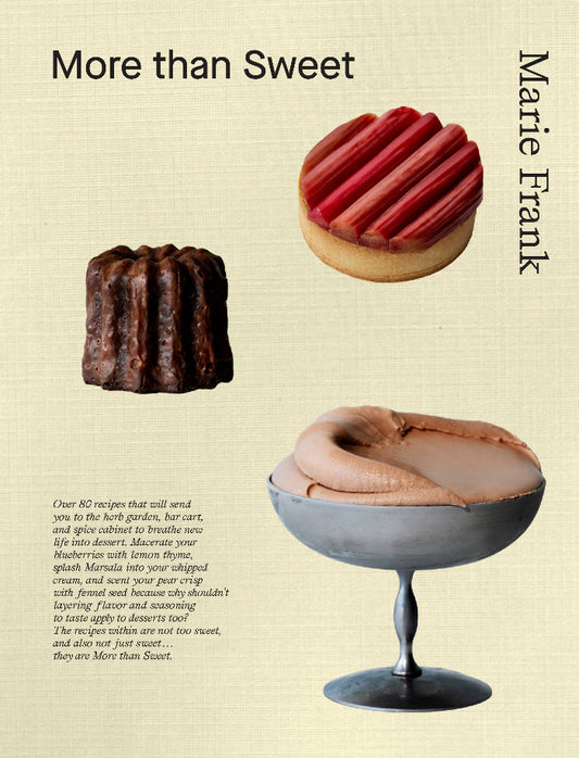 Book cover of 'More than Sweet' by Marie Frank featuring desserts on a beige background.