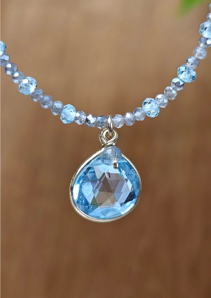 Blue Topaz & Labradorite Necklace