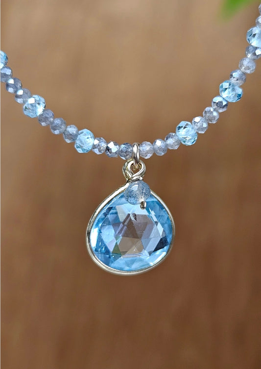 Blue Topaz & Labradorite Necklace