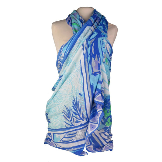 Nice, Blue Cotton Scarf/Wrap