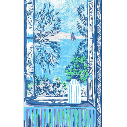 Nice, Green and Blue Cotton Scarf/Wrap